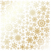 лист односторонней бумаги с фольгированием, дизайн golden snowflakes white, 30,5см х 30,5 см