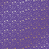 лист односторонней бумаги с фольгированием, дизайн golden stars, lavender, 30,5см х 30,5см