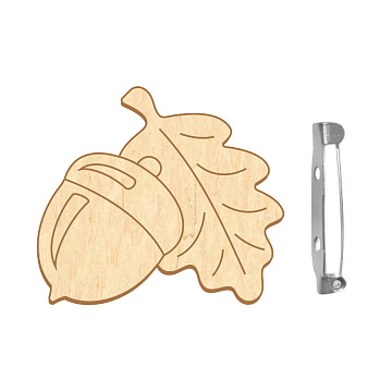 Brooch blank for coloring #103 “Acorn with oak leaf”