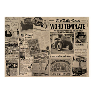 Arkusz kraft papieru z wzorem Newspaper advertisement #09, 42x29,7 cm
