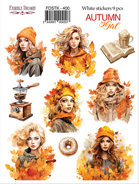 Set of stickers 10 pcs, Autumn Girl, #400