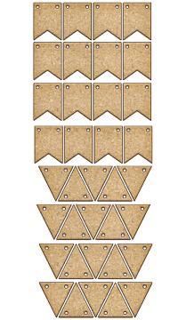 Set of MDF ornaments for decoration #147