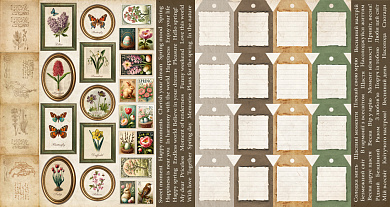 набор полос с картинками для декорирования spring botanical story 5 шт 5х30,5 см