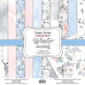 набор бумаги для скрапбукинга "winter melody" 20x20 см, 10 листов