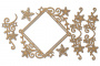 Spanplatten-Set Rhombus und Locken mit Schneeflocken #645