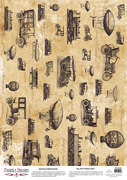 Arkusz kalki z nadrukiem, Deco Vellum, format A3 (11,7" х 16,5"), "Vintage Travel"