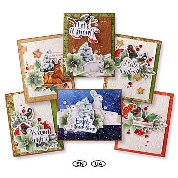 DIY kit for making 6 greeting cards "Hello Winter", 12 cm x 15 cm