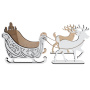 Desktop Arrangement (Blank) - "Sleigh with Snowflakes and Deer"