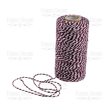 Cotton melange cord, color White with burgundy