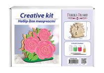 diy wooden coloring set, napkin holder "roses", #046