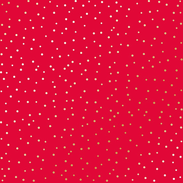 Sheet of single-sided paper with gold foil embossing, pattern Golden Drops, color Poppy red, 12"x12" 