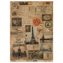 Zestaw jednostronnego kraftowego papieru do scrapbookingu Vintage Europe 42x29,7 cm, 10 arkuszy 