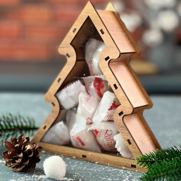 Gift box for sweets and presents, “Christmas Tree”, size S: 18cm x 20cm x 5cm - 2