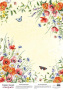Деко веллум (лист кальки с рисунком) Summer meadow Маки, А3 (29,7см х 42см)