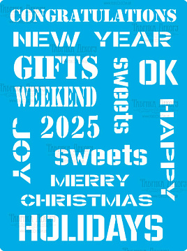 Stencil for crafts 15x20cm "Winter text" #201