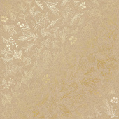 лист односторонней бумаги с фольгированием, дизайн golden branches kraft, 30,5см х 30,5см