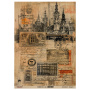 Zestaw jednostronnego kraftowego papieru do scrapbookingu Vintage Europe 42x29,7 cm, 10 arkuszy 