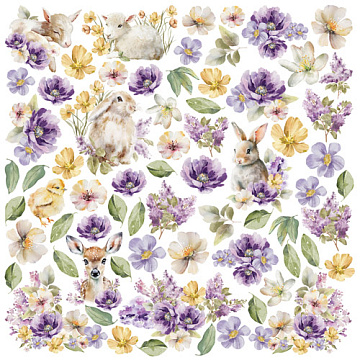 Sheet of images for cutting. Collection Floral Sentiments 12"x12"