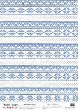 Arkusz kalki z nadrukiem, Deco Vellum, format A3 (11,7" х 16,5"), "Niebieski haft na białym tle"