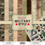 Double-sided scrapbooking paper set Military style 12"x12", 10 sheets