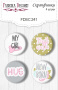 Set of 4pcs flair buttons for scrabooking "Scandi Baby Girl 2" EN #241