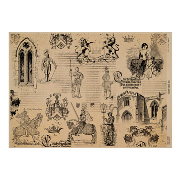 Arkusz kraft papieru z wzorem Vintage women's world #04, 42x29,7 cm