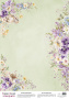 Деко веллум (лист кальки с рисунком) Floral Sentiments Зверята в цветах, А3 (29,7см х 42см)