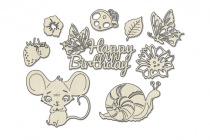  Набор чипбордов Happy mouse day 10х15 см #786 color_Milk