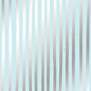 Einseitig bedrucktes Blatt Papier mit Silberfolie, Muster Silberstreifen Blau 12"x12"