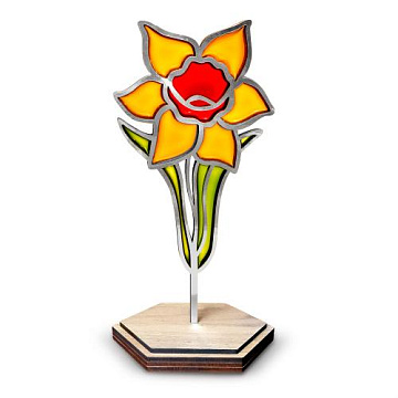 Art Stained Glass Kit "Bright Daffodil", for painting by numbers