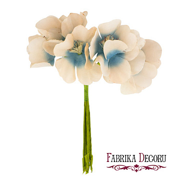 Blumenstrauß aus Karpatenglocken, Farbe Creme mit Graublau, 6 St