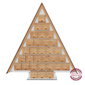 Advent calendar for 31 days in Nordic style, White - Kraft Oak, assembled Advent calendar for 31 days in Nordic style, White - Kraft Oak, assembled