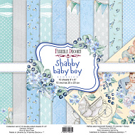 набор бумаги для скрапбукинга "shabby baby boy redesign" 20x20 см, 10 листов