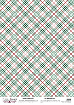 Deco vellum colored sheet Green and white rhombuses, A3 (11,7" х 16,5")