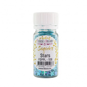 Sequins Stars, blue with green nacre,  #106