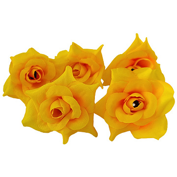 Miniature rose flower, Yellow-Orange, 1pc