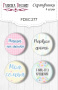 Set of 4pcs flair buttons for scrabooking "Puffy Fluffy Girl" RU #277