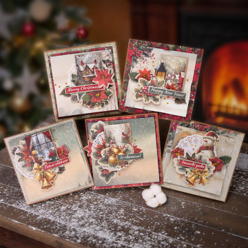 Set for creating 5 cards “Happy Christmas” 15 x 15cm - 2