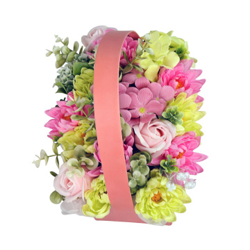 "Peach Elegy"  Flowers in a box purse, 200 x 200 x 100 mm - 2