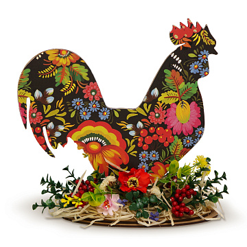 Interior Decorative Arrangement “Petrykivka Rooster”, #07