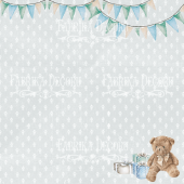 лист двусторонней бумаги для скрапбукинга shabby baby boy redesign #35-04 30,5х30,5 см