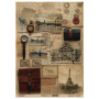 Zestaw jednostronnego kraftowego papieru do scrapbookingu Vintage Europe 42x29,7 cm, 10 arkuszy 