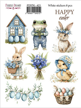 Set of stickers 8 pcs, Happy Easter!, #421