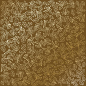 лист односторонней бумаги с фольгированием, дизайн golden rose leaves milk chocolate, 30,5см х 30,5см