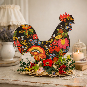 Interior Decorative Arrangement “Petrykivka Rooster”, #07 - 2