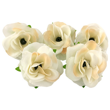 English rose flower, Ivory with beige, 1pc
