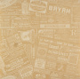 лист крафт бумаги с рисунком белая газета на буром 30х30 см