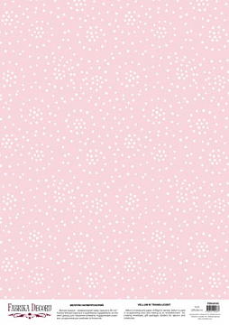 Arkusz kalki z nadrukiem, Deco Vellum, format A3 (11,7" х 16,5"), "Wirujące kropki na różowym tle"