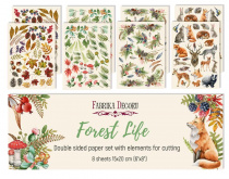 набор двусторонних картинок для вырезания forest life 15х20см