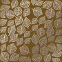 Einseitig bedrucktes Blatt Papier mit Silberfolie, Muster Silberne zarte Blätter, Farbe Milchschokolade 12"x12"